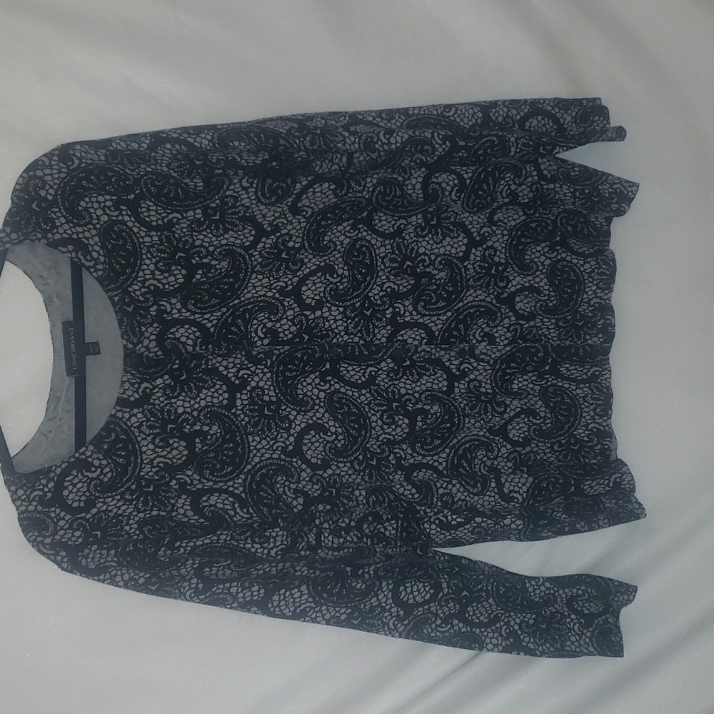 Black & Gray Paisley Print Cardigan